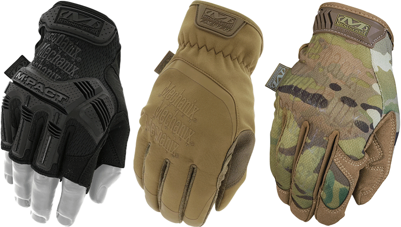 A selection of Mechanix tactical gloves