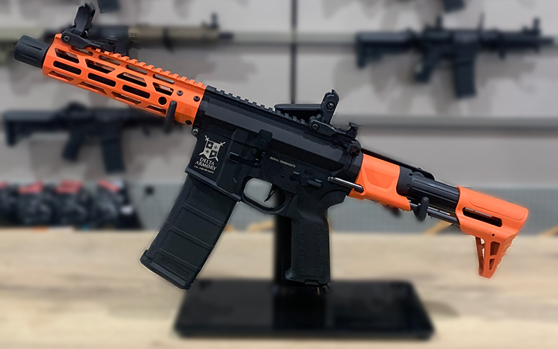Delta Armory DA-B18-EGL TALOS 3 M4/AR-15 PDW AEG; Two-Tone Halloween Orange