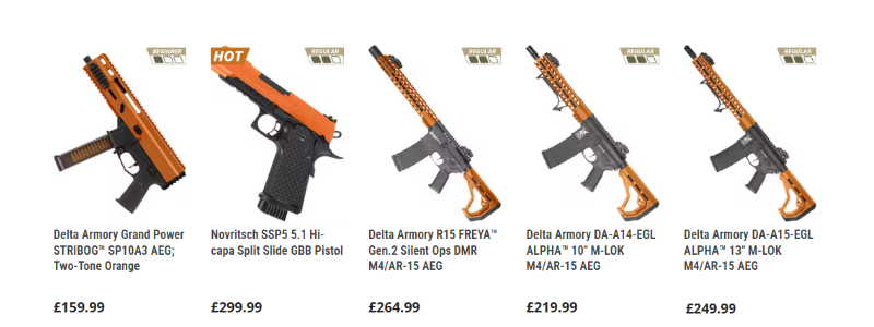 Orange Two Tone Airsoft Guns