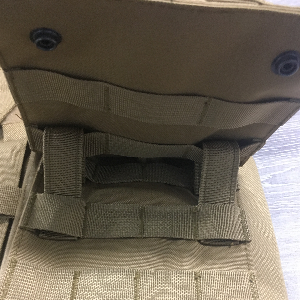 MOLLE hooks threaded back through PALS webbing loops