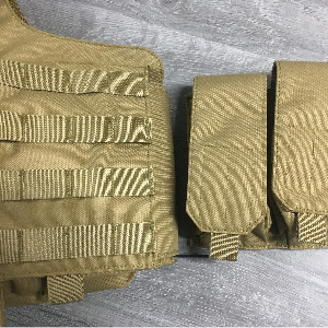 Molle double magazine pouch alongside MOLLE tactical vest