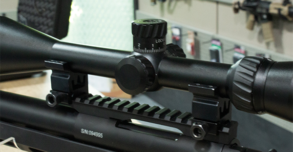 Scope fitted to check eye relief and reticle alignment 