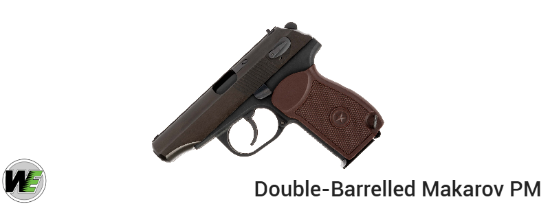WE Double-Barrelled Makarov PM GBB Pistol side view