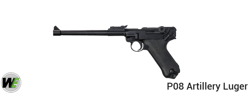 WE P08 Luger GBB Pistol; 8" Artillery Barrel