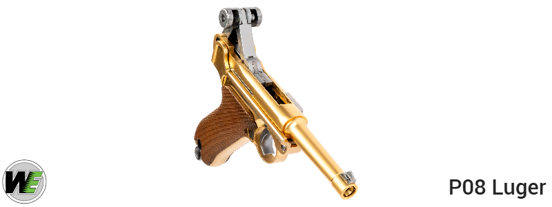 WE P08 Luger GBB Pistol; Gold