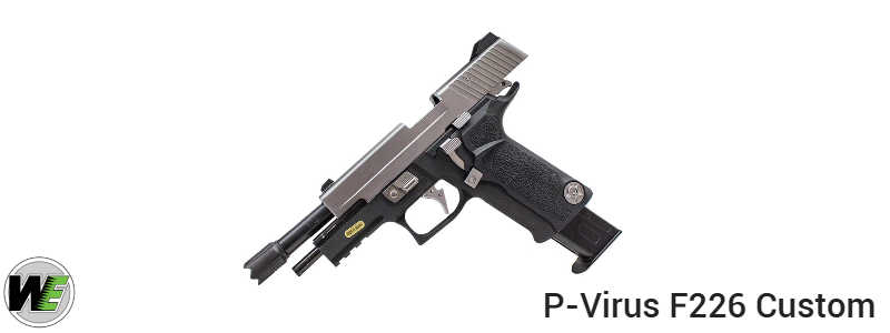 WE P-Virus F226 Custom GBB Pistol slide locked back